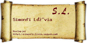 Simonfi Lívia névjegykártya